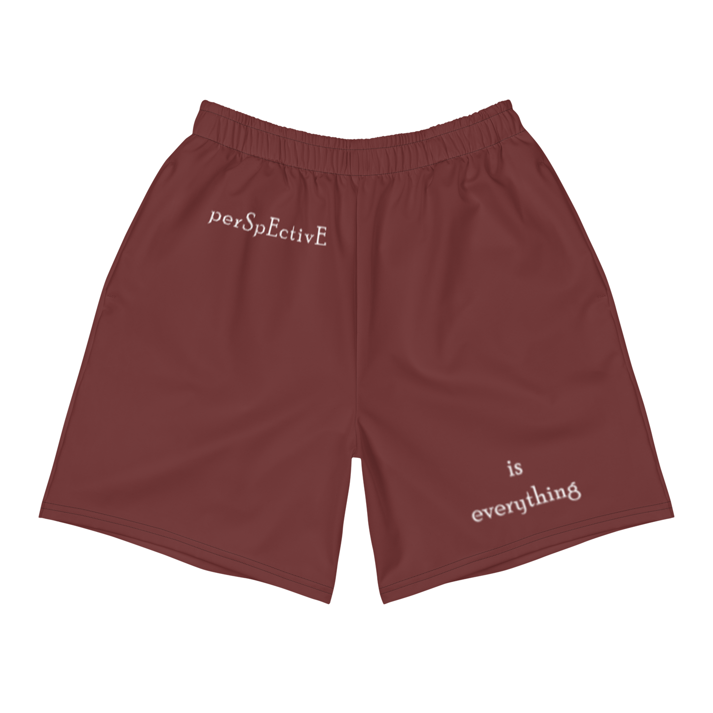 "is Everything" Men's Athletic Long Shorts (Dark Red)
