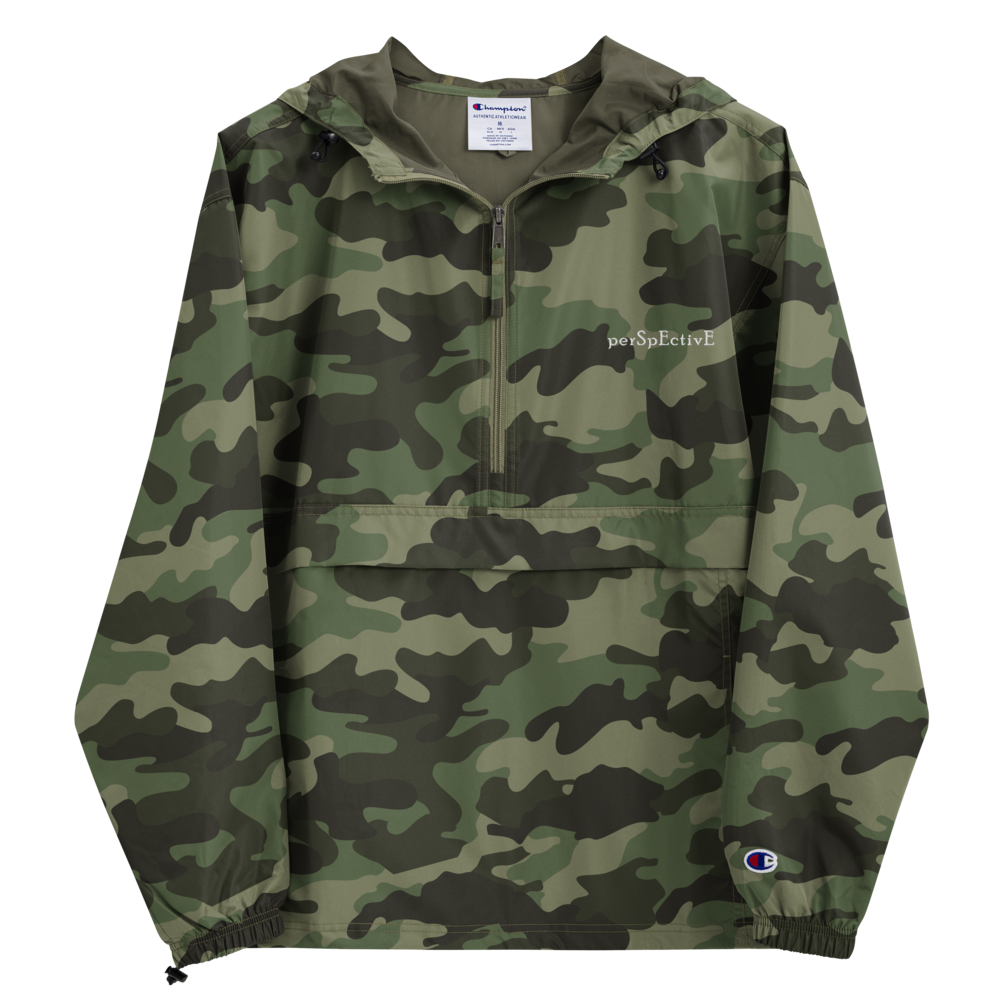 Embroidered Champion Packable Jacket (White Thread)