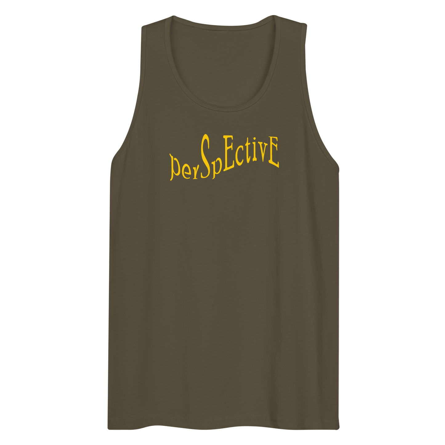 Wave Men's Premium Tank Top (Yellow Print)