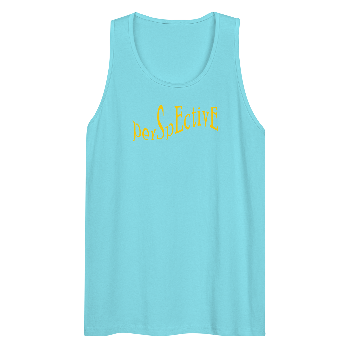 Wave Men's Premium Tank Top (Yellow Print)