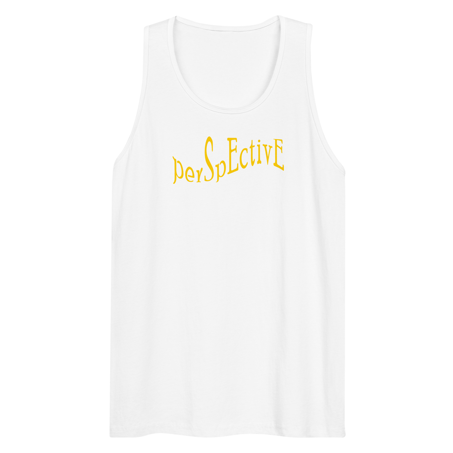Wave Men's Premium Tank Top (Yellow Print)