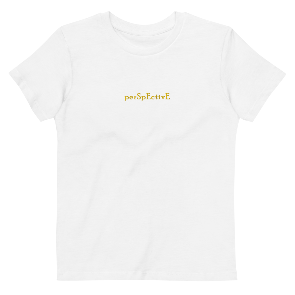 Kid's Embroidered Organic Cotton T-Shirt (Yellow Thread)