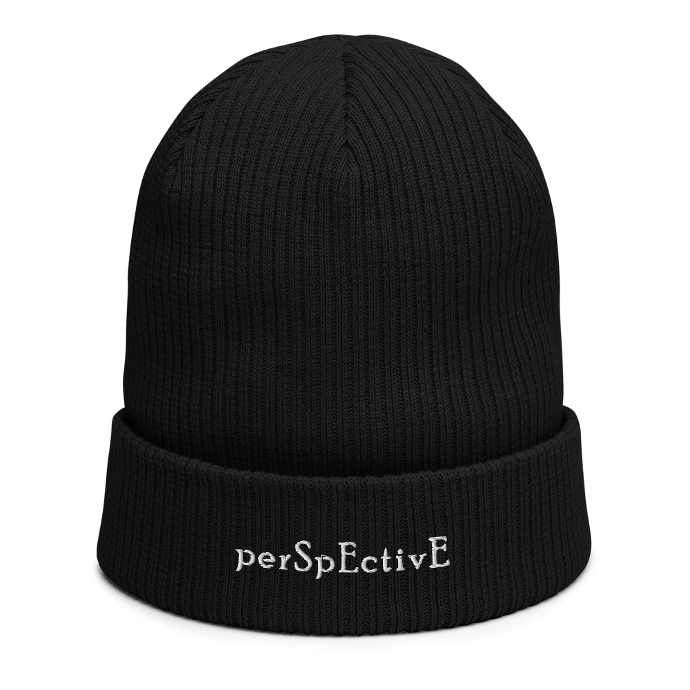 Organic Ribbed Beanie (White Thread)