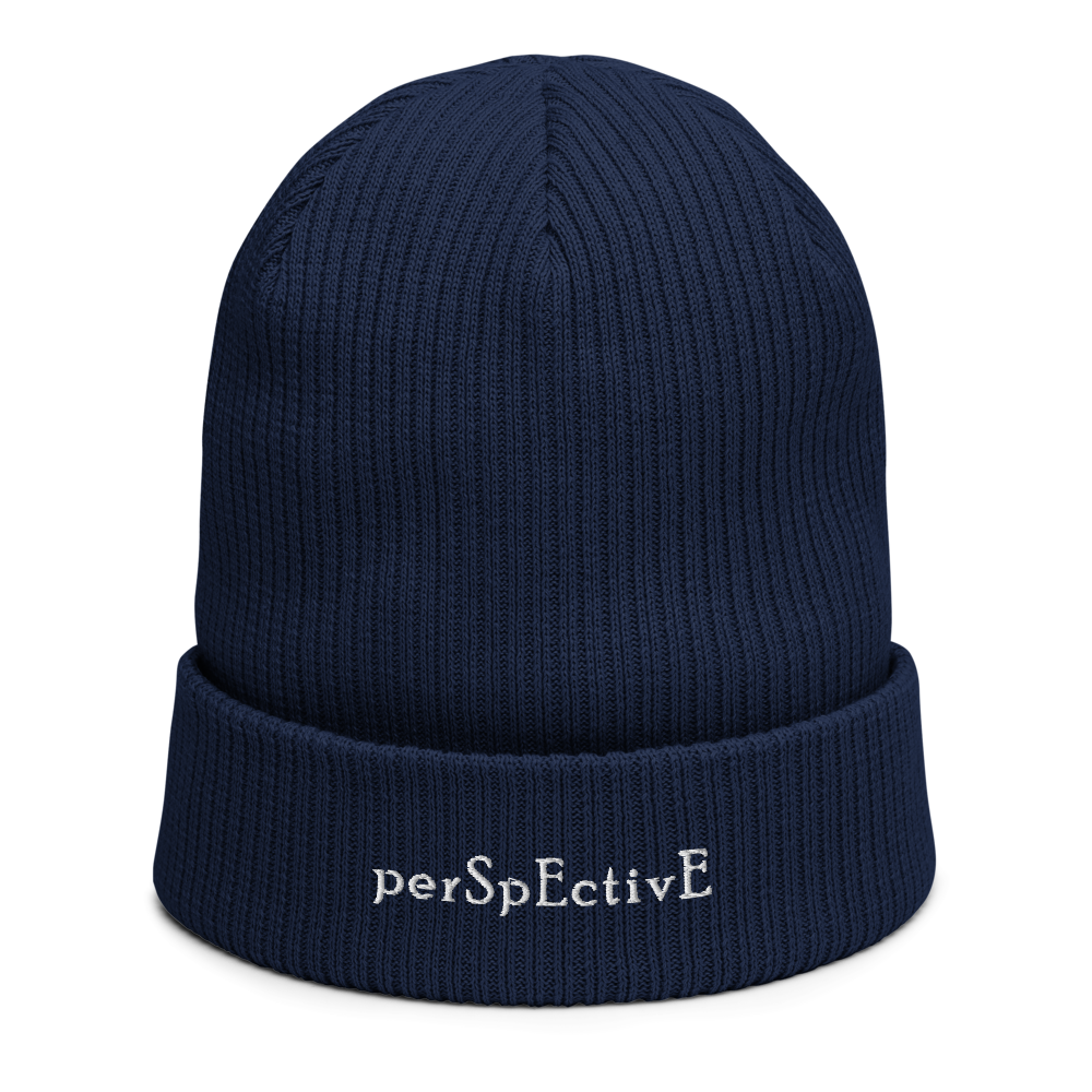 Organic Ribbed Beanie (White Thread)