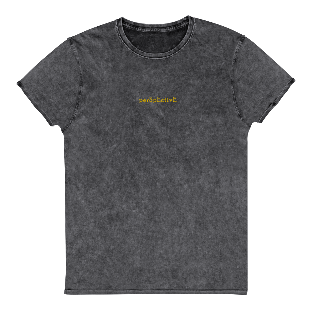 Denim Embroidered T-Shirt (Yellow Thread)
