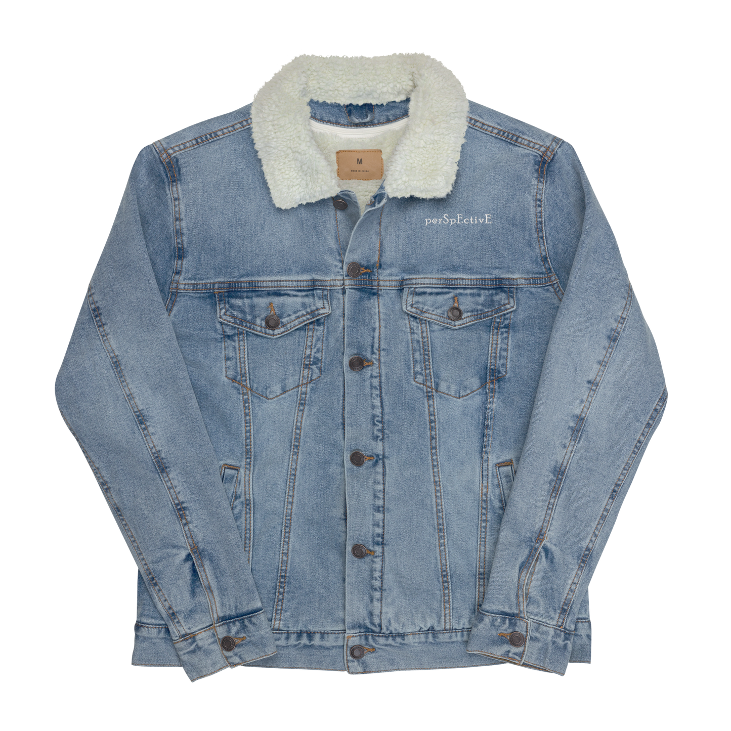 Denim Sherpa Jacket (White Thread)