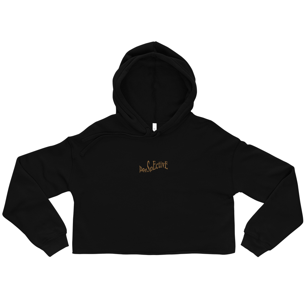 Wave Women's Crop Hoodie (Old Gold Thread)
