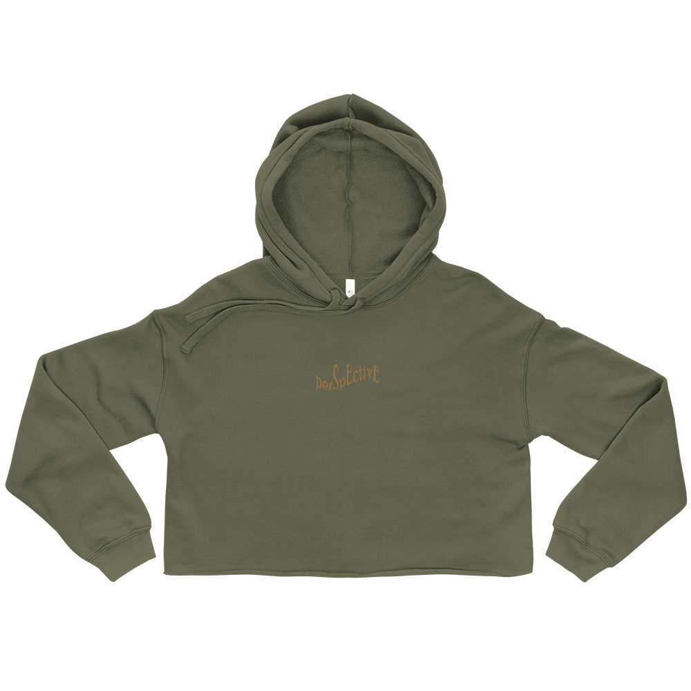 Wave Women's Crop Hoodie (Old Gold Thread)