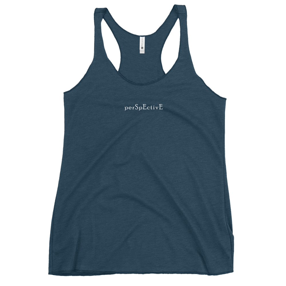 Basic Women's Racerback Tank (White Print)