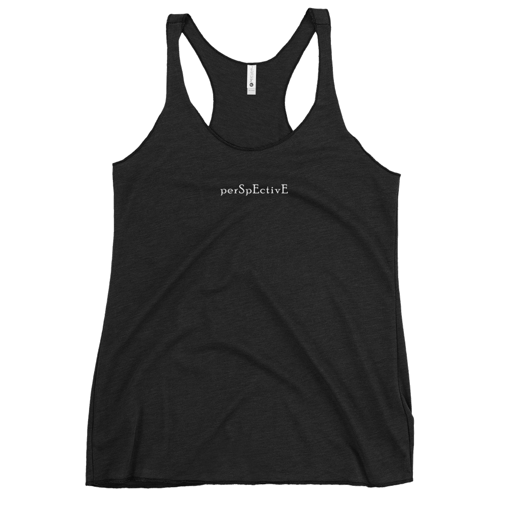 Basic Women's Racerback Tank (White Print)