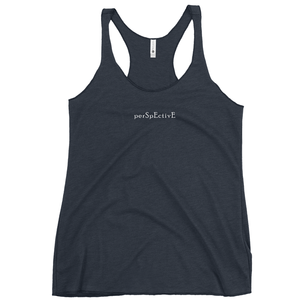 Basic Women's Racerback Tank (White Print)