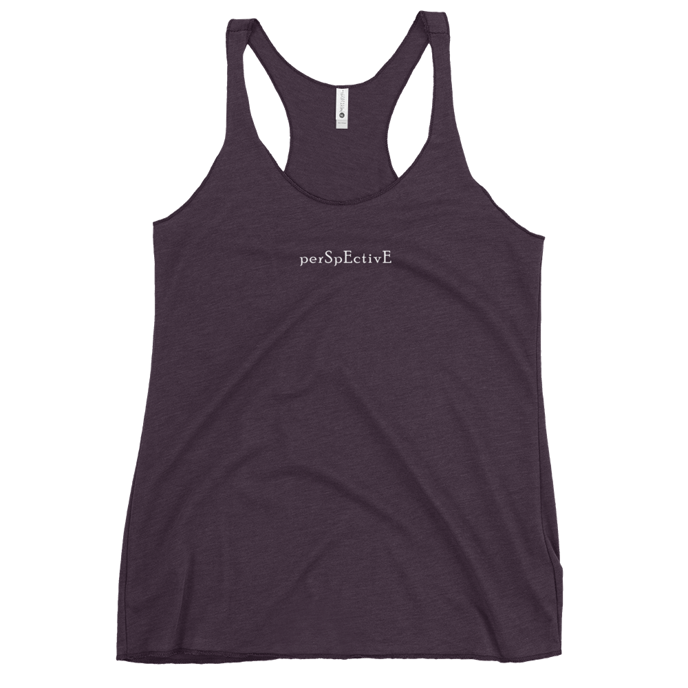 Basic Women's Racerback Tank (White Print)