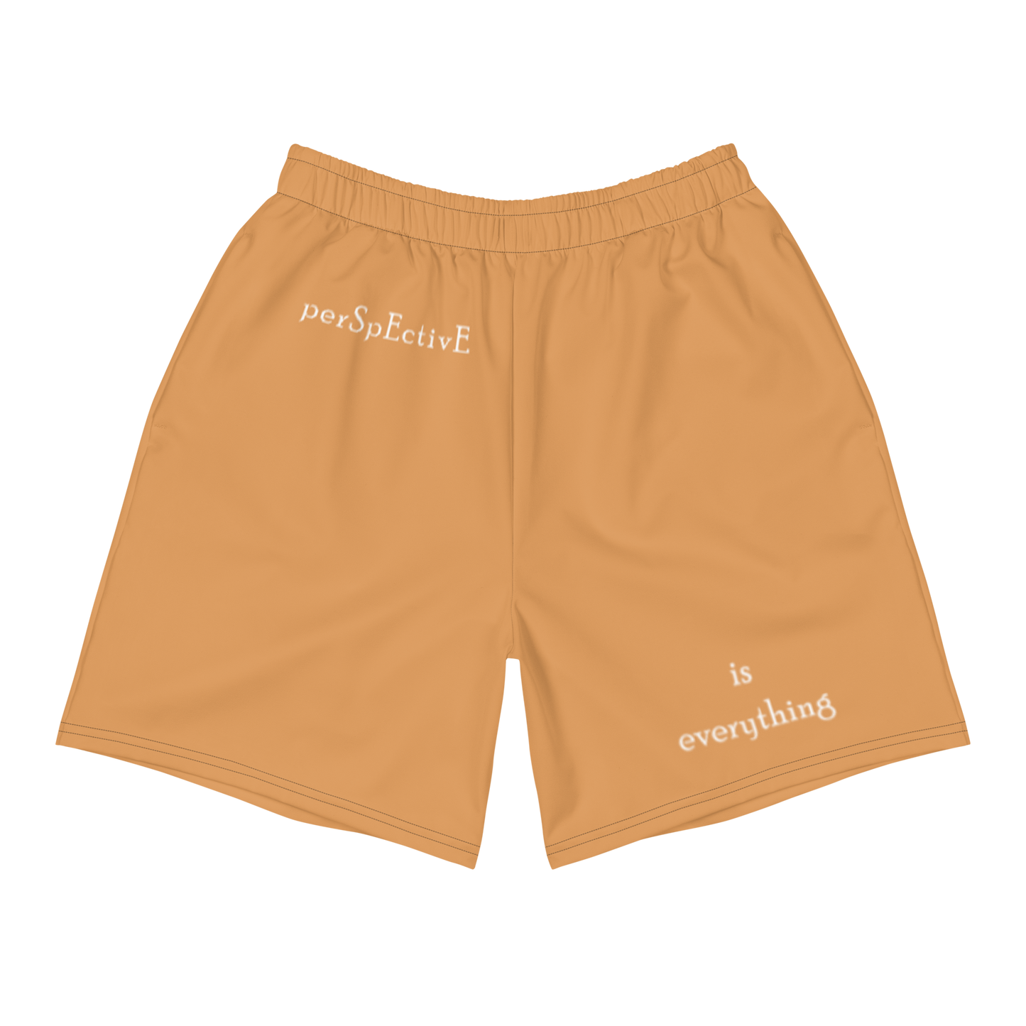 "is Everything" Men's Athletic Long Shorts (Tan)