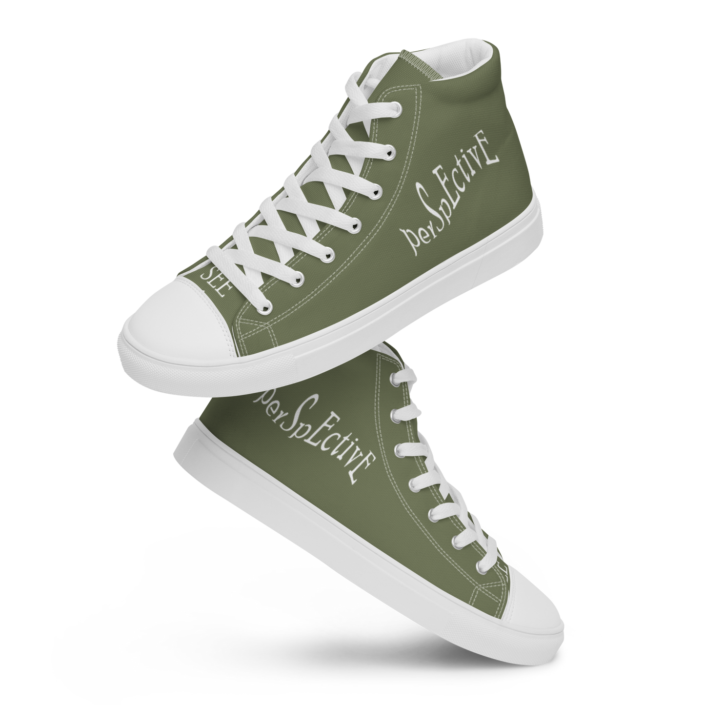 Wave Men's High Top Canvas Shoes (Military Green)