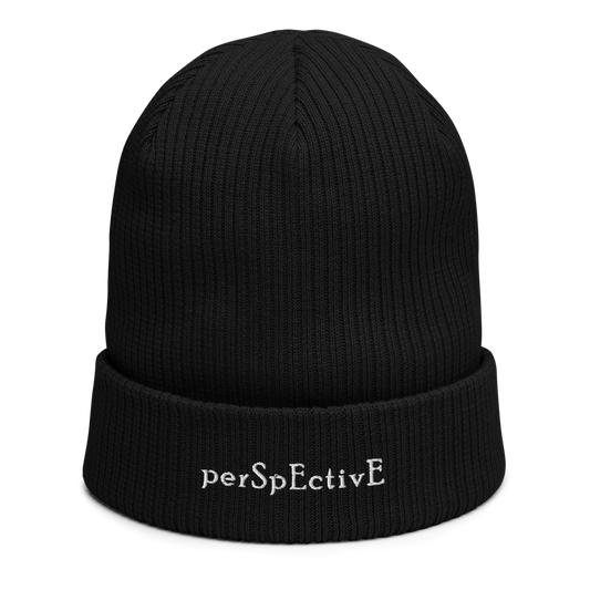 Organic Ribbed Beanie (White Thread)