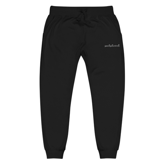 Embroidered Unisex Fleece Sweatpants (White Thread)