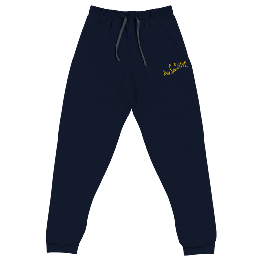 Wave Embroidered Unisex Joggers (Yellow Thread)