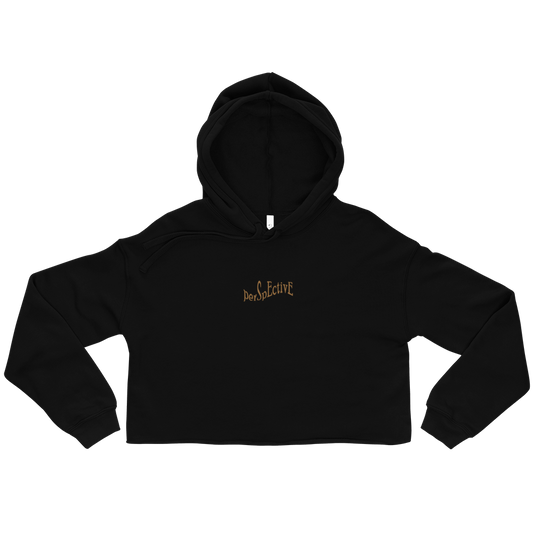 Wave Women's Crop Hoodie (Old Gold Thread)